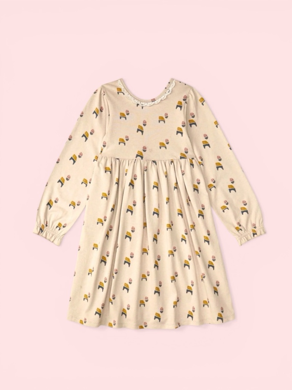 The Sunday Collective Organic Cotton Dress Pale Tan Size 8-9 NWT